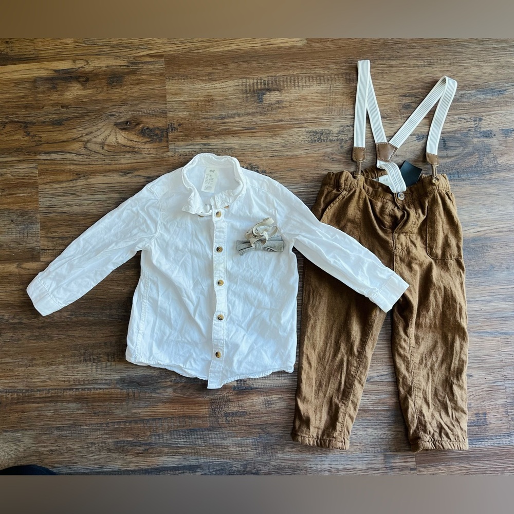H&M 4-Piece Dressy White/Brown Set Baby Boys 12-18 months